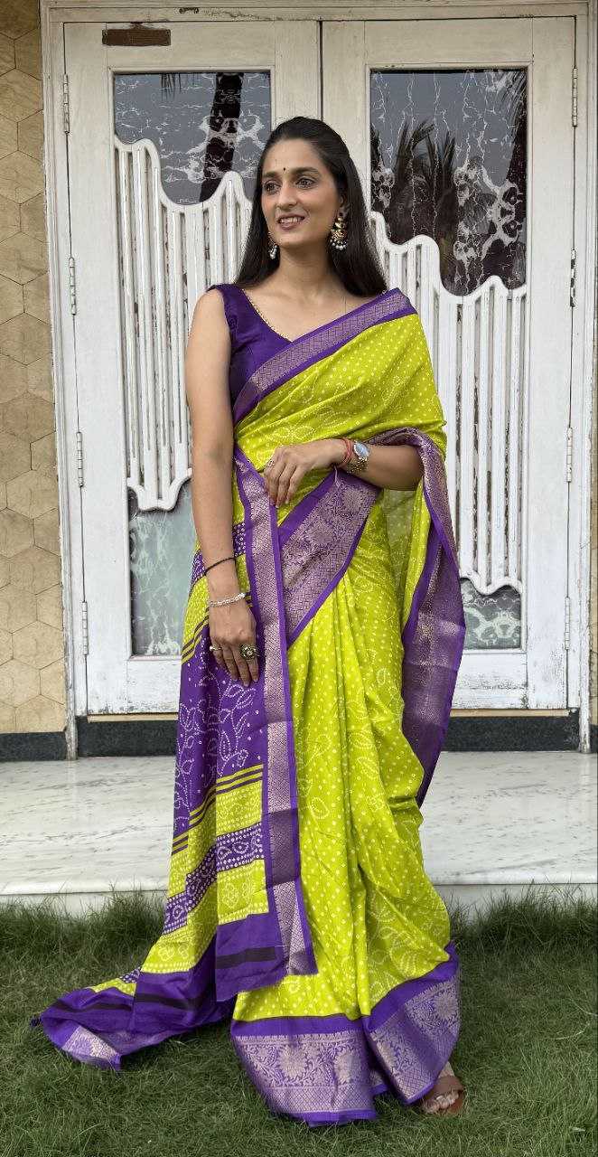 YNF DOLA SILK KESH117 RWC37 SILK SAREES WHOLESALE DOLA SILK ZARI BORDER SILK UNIFORM BANDHANI SAREES MANUFACTURER- Kapda Export