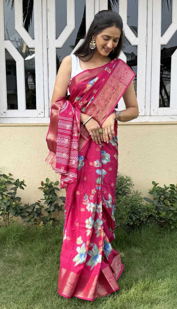 YNF DOLA SILK KESH117 RWC38 SILK SAREES WHOLESALE DOLA SILK ZARI BORDER SILK PRINTED PINK SILK SAREES MANUFACTURER- Kapda Export