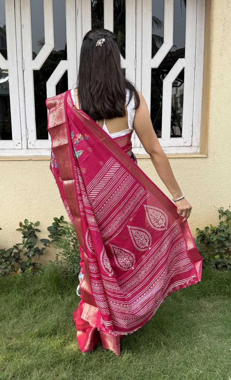 YNF DOLA SILK KESH117 RWC38 SILK SAREES WHOLESALE DOLA SILK ZARI BORDER SILK PRINTED PINK SILK SAREES MANUFACTURER- Kapda Export