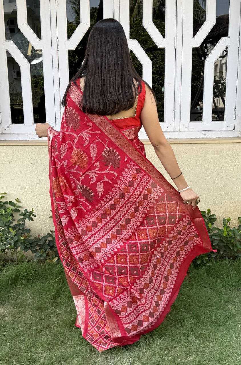 YNF DOLA SILK KESH117 RWC56 SILK SAREES WHOLESALE DOLA SILK ZARI BORDER SILK RED SAREES MANUFACTURER- Kapda Export