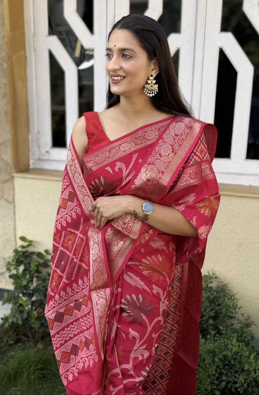 YNF DOLA SILK KESH117 RWC56 SILK SAREES WHOLESALE DOLA SILK ZARI BORDER SILK RED SAREES MANUFACTURER- Kapda Export