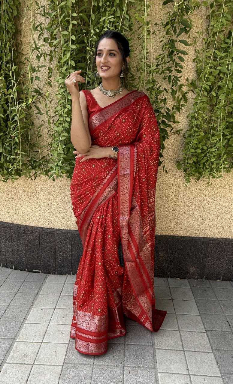 YNF DOLA SILK KESH117 RWC69 SAREES WHOLESALE RED ZARI BORDER SILK SAREES MANUFACTURER- Kapda Export