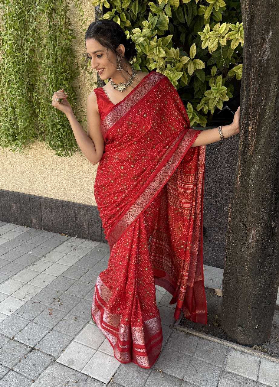 YNF DOLA SILK KESH117 RWC69 SAREES WHOLESALE RED ZARI BORDER SILK SAREES MANUFACTURER- Kapda Export