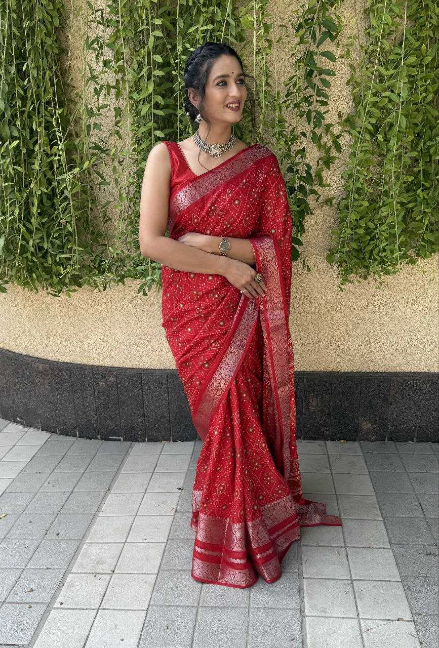 YNF DOLA SILK KESH117 RWC69 SAREES WHOLESALE RED ZARI BORDER SILK SAREES MANUFACTURER- Kapda Export