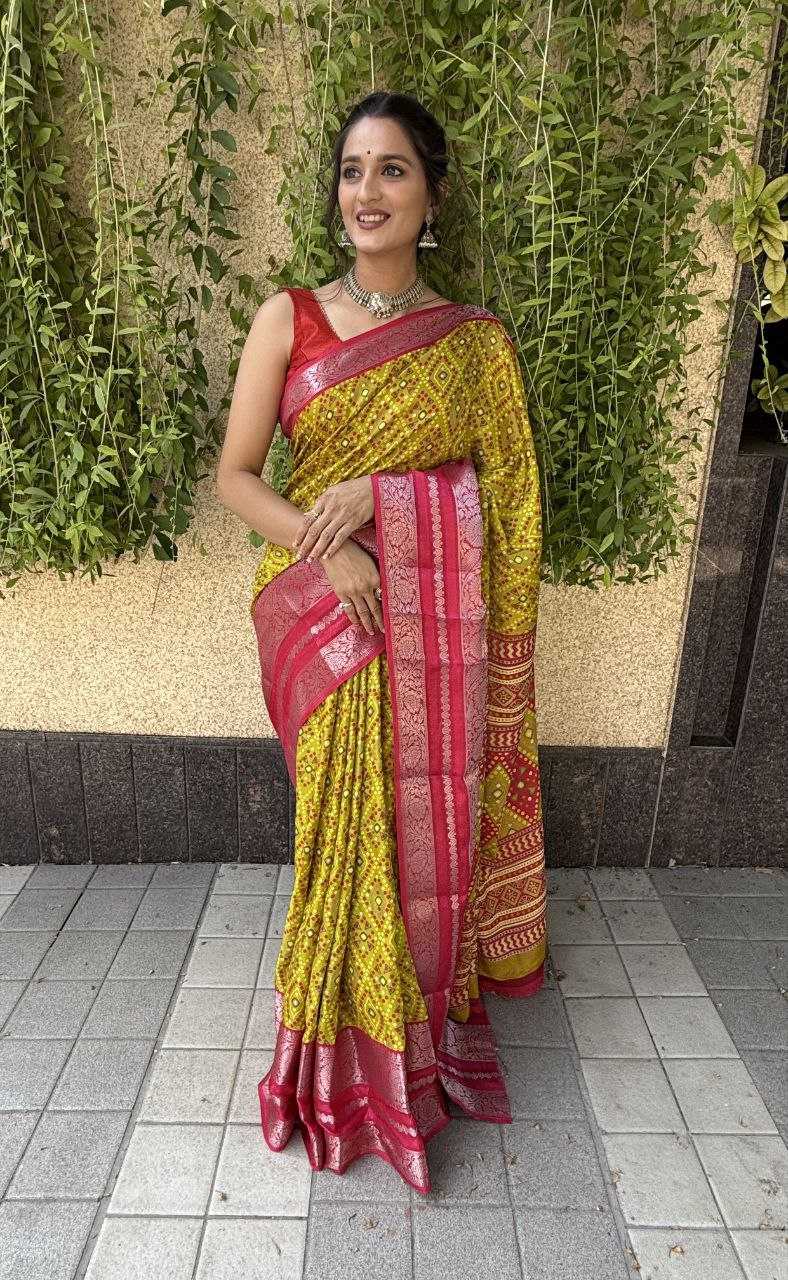 YNF DOLA SILK KESH117 RWC70 SILK SAREES WHOLESALE DOLA SILK ZARI BORDER SILK YELLOW SILK SAREES MANUFACTURER- Kapda Export