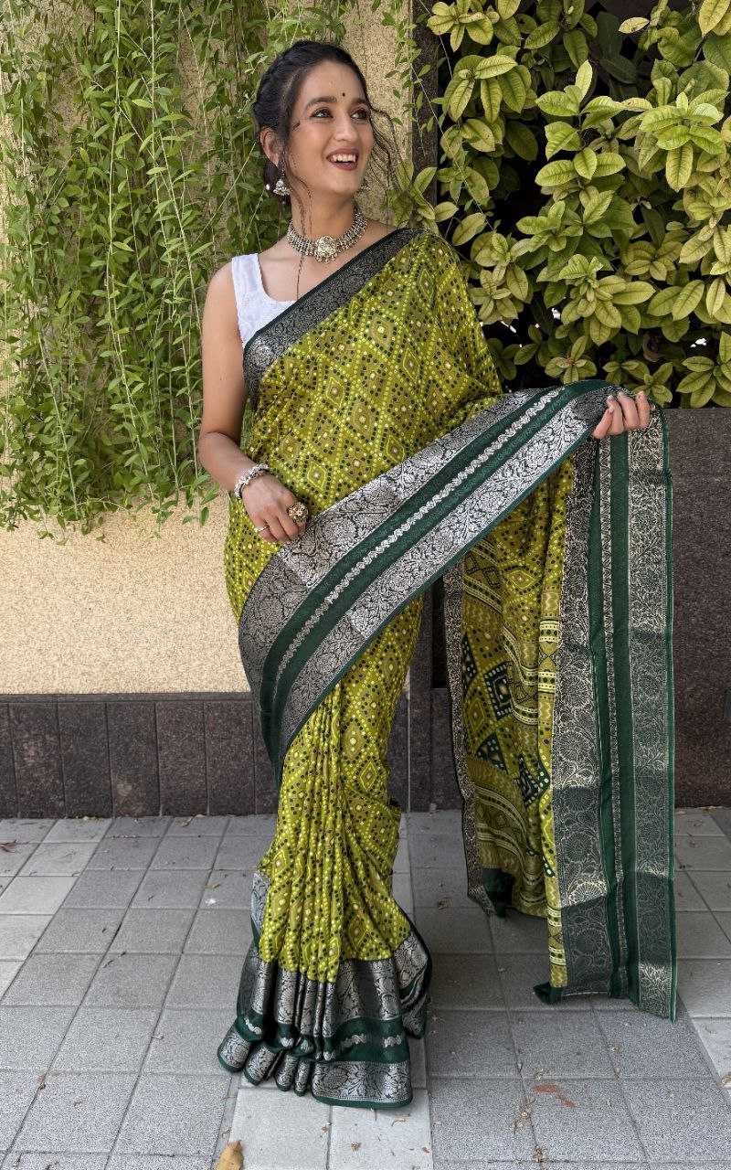 YNF DOLA SILK KESH117 RWC71 SILK SAREES WHOLESALE DOLA SILK ZARI BORDER SILK MEHENDI OUTFITS SAREES MANUFACTURER- Kapda Export