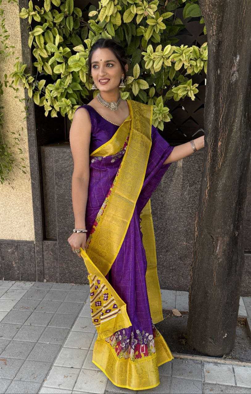 YNF DOLA SILK KESH117 RWC74 SILK SAREES WHOLESALE DOLA SILK PURE ZARI SILK PURPLE SILK SAREES MANUFACTURER- Kapda Export