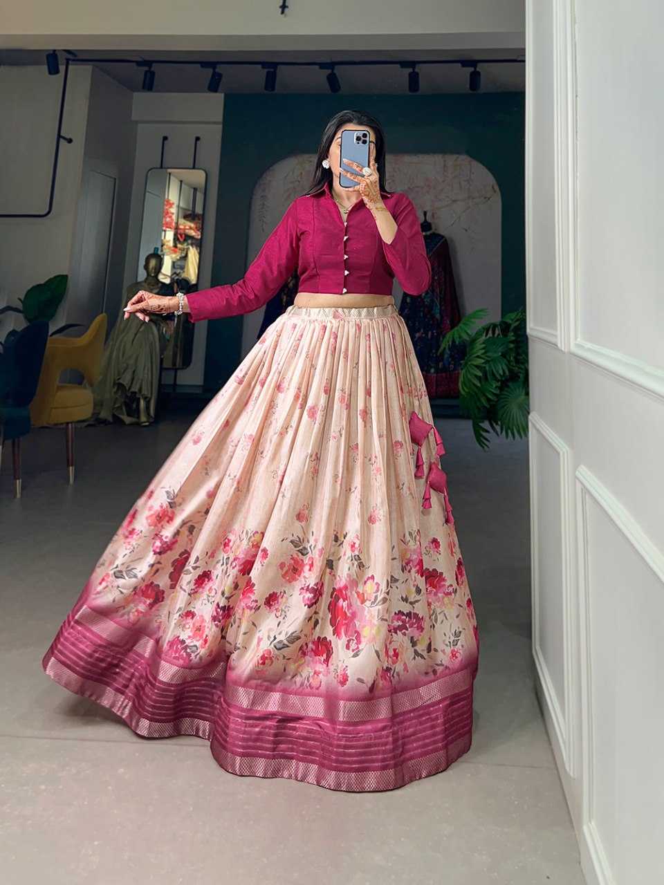 YNF DOLA SILK KESH136 1106 LEHENGAS WHOLESALE SILK PRINTED LEHENGA WITH BLOUSE LEHENGAS MANUFACTURER- Kapda Export