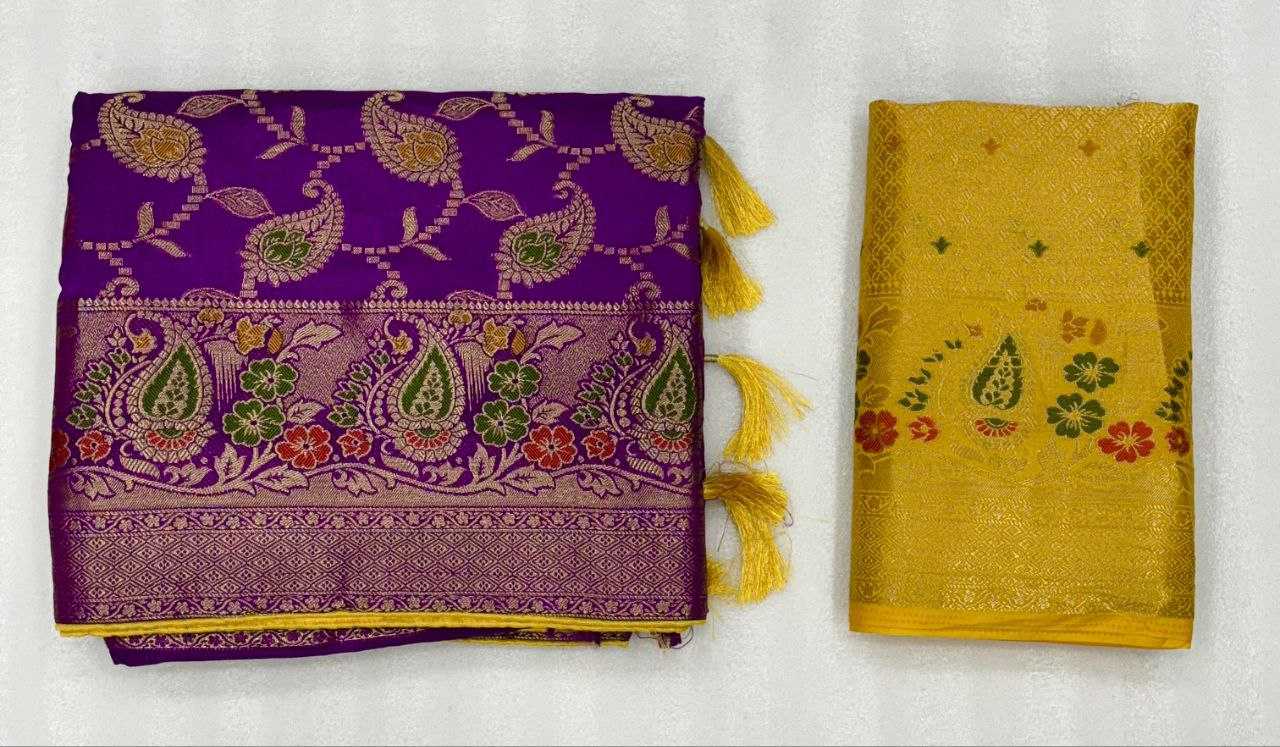 YNF DOLA SILK KESH213 RIN07 SAREES WHOLESALE DOLA SILK ZARI BORDER SILK PURPLE WEDDING OUTFITS SAREES MANUFACTURER- Kapda Export