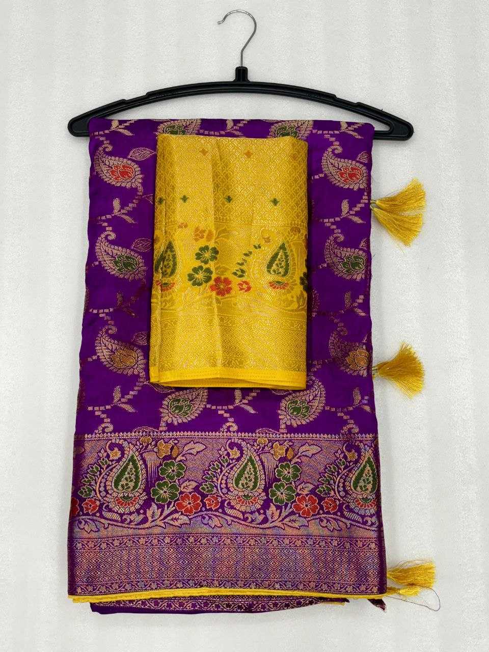 YNF DOLA SILK KESH213 RIN07 SAREES WHOLESALE DOLA SILK ZARI BORDER SILK PURPLE WEDDING OUTFITS SAREES MANUFACTURER- Kapda Export