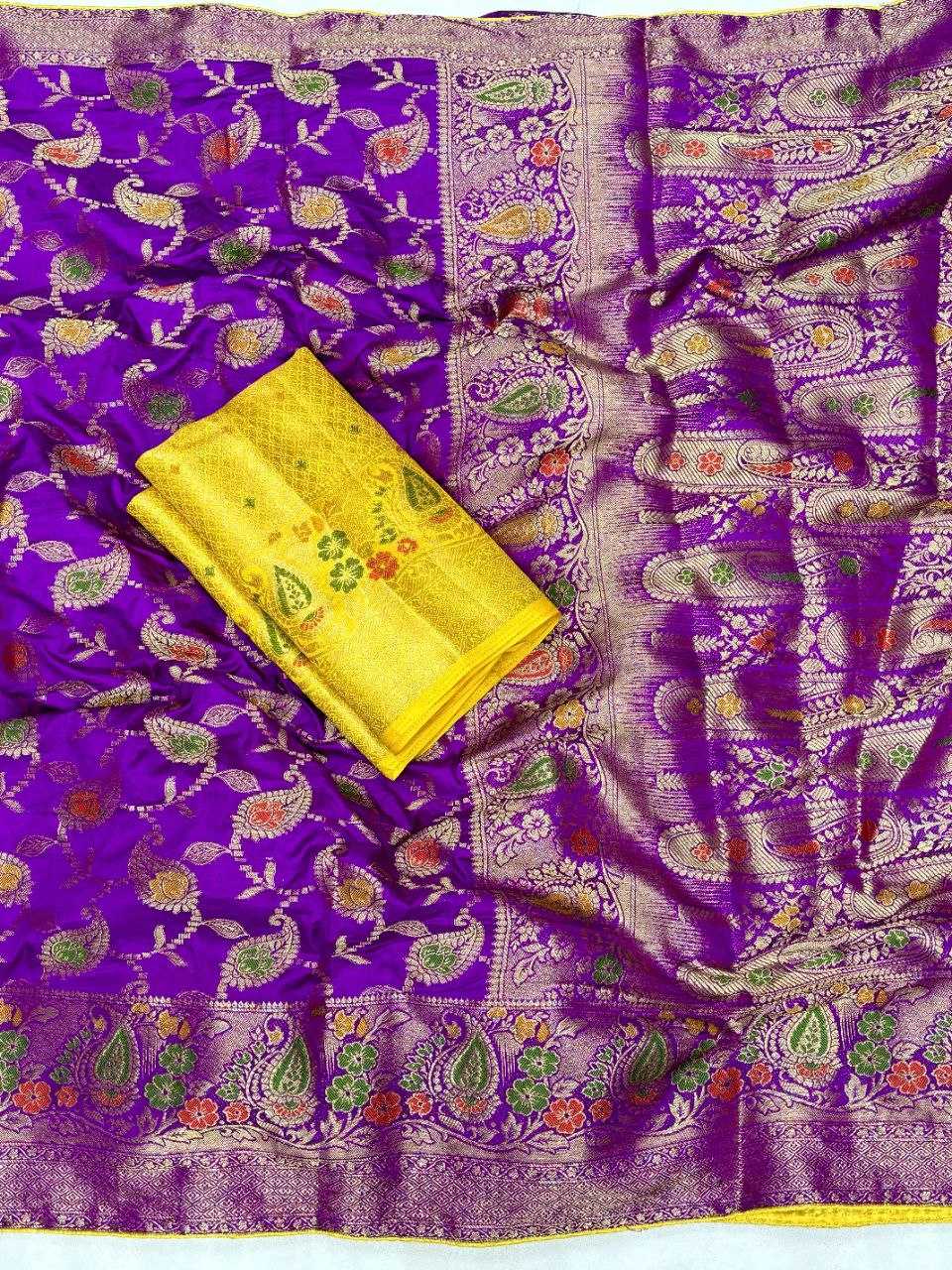 YNF DOLA SILK KESH213 RIN07 SAREES WHOLESALE DOLA SILK ZARI BORDER SILK PURPLE WEDDING OUTFITS SAREES MANUFACTURER- Kapda Export