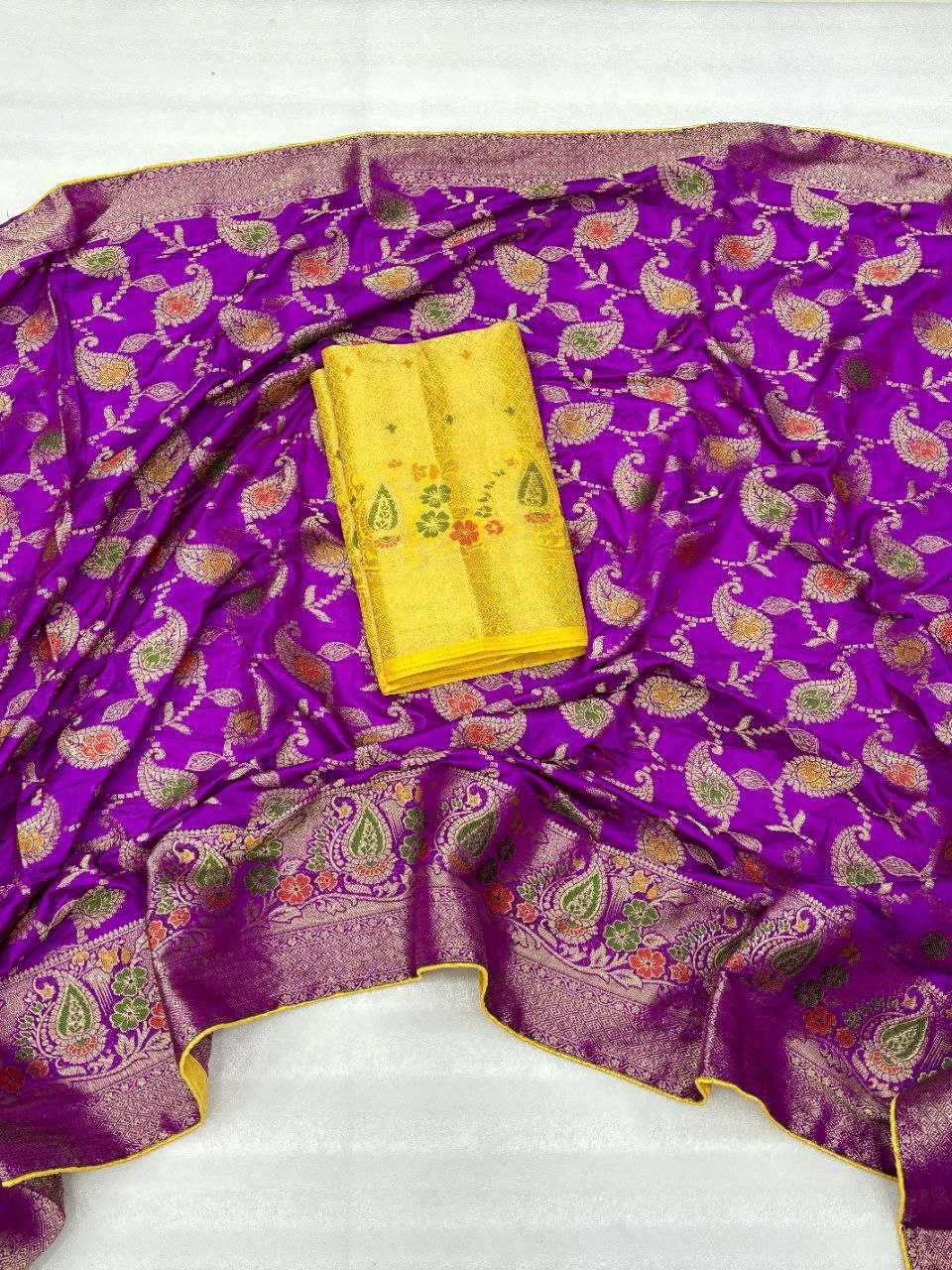 YNF DOLA SILK KESH213 RIN07 SAREES WHOLESALE DOLA SILK ZARI BORDER SILK PURPLE WEDDING OUTFITS SAREES MANUFACTURER- Kapda Export