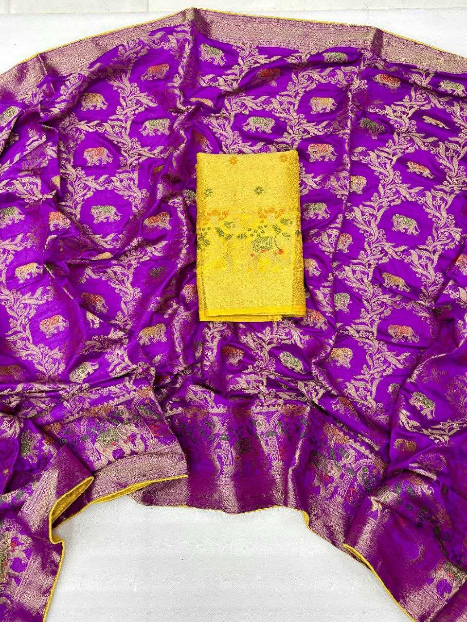 YNF DOLA SILK KESH213 RIN08 SILK SAREES WHOLESALE DOLA SILK ZARI BORDER SILK PURPLE WEDDING OUTFITS SAREES MANUFACTURER- Kapda Export