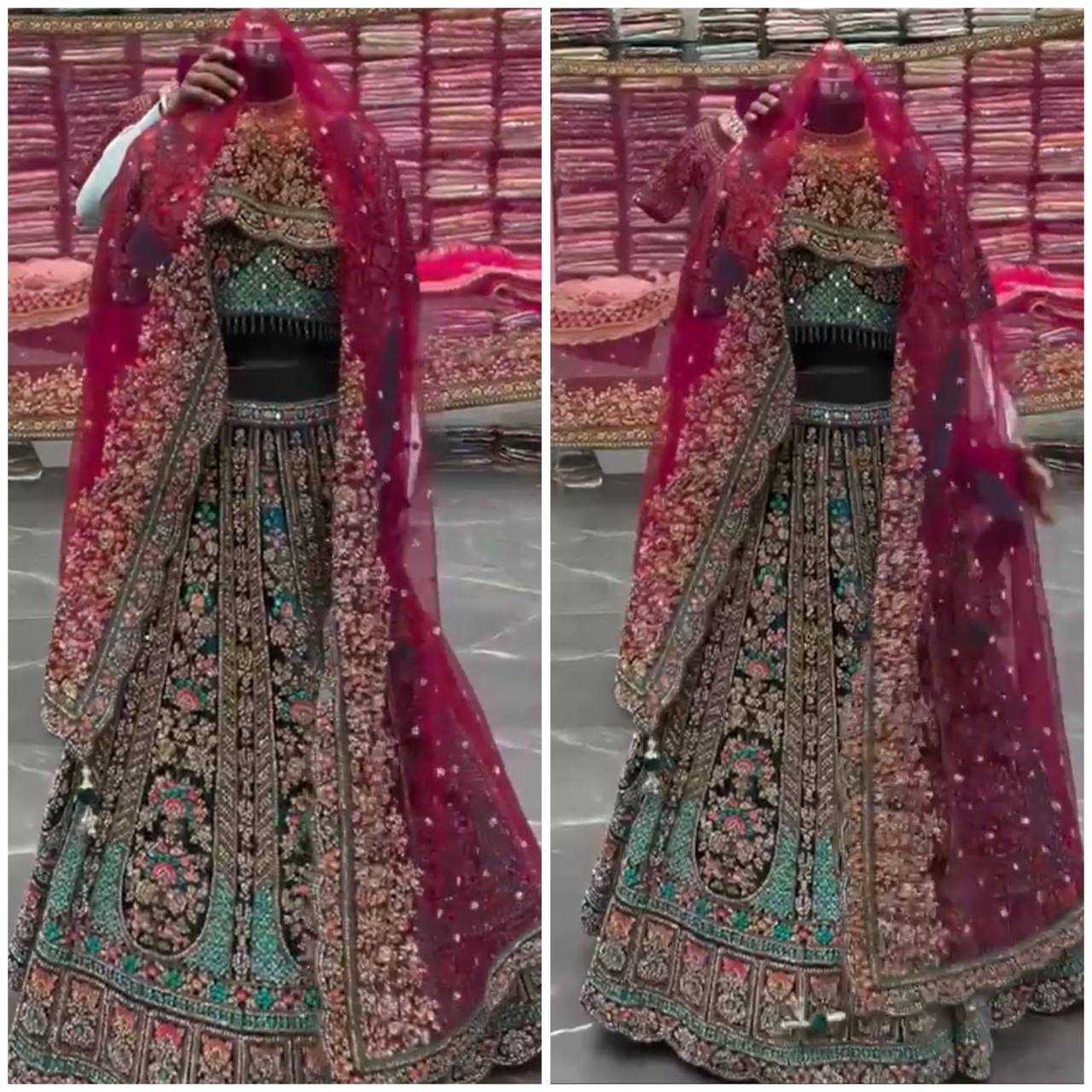 YNF FAUX GEOREGTTE RIN108 1690 LEHENGAS WHOLESALE EMBROIDERED DESIGNER GEOREGTTE WEDDING LEHENGAS MANUFACTURER- Kapda Export