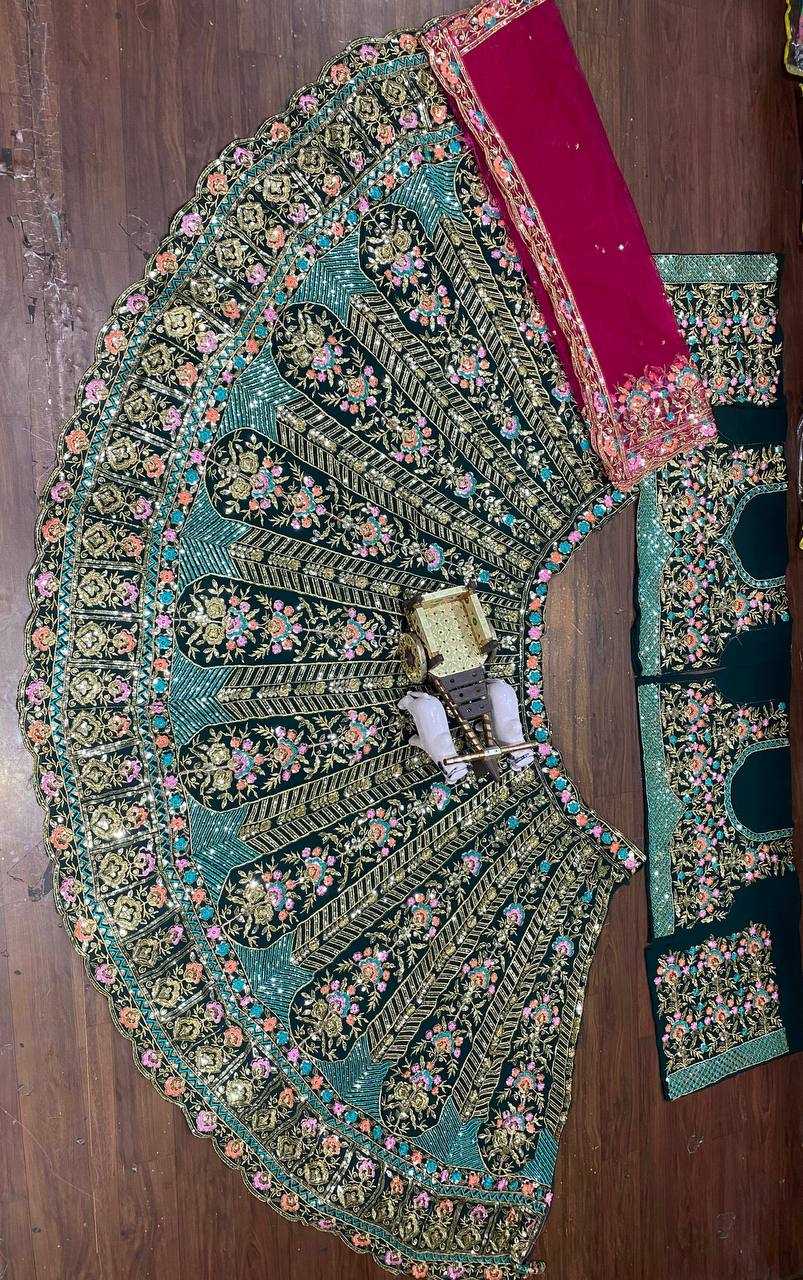 YNF FAUX GEOREGTTE RIN108 1690 LEHENGAS WHOLESALE EMBROIDERED DESIGNER GEOREGTTE WEDDING LEHENGAS MANUFACTURER- Kapda Export