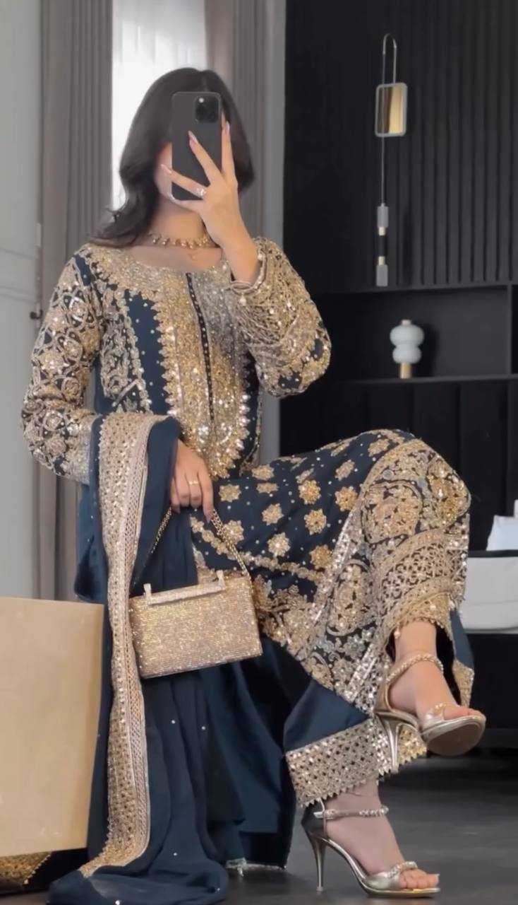 YNF FAUX GEORGETTE KESH121 1654 SUITS & DRESSES WHOLESALE EMBROIDERY GEORGETTE WEDDING LADIES PAKISTANI SUITS MANUFACTURER- Kapda Export