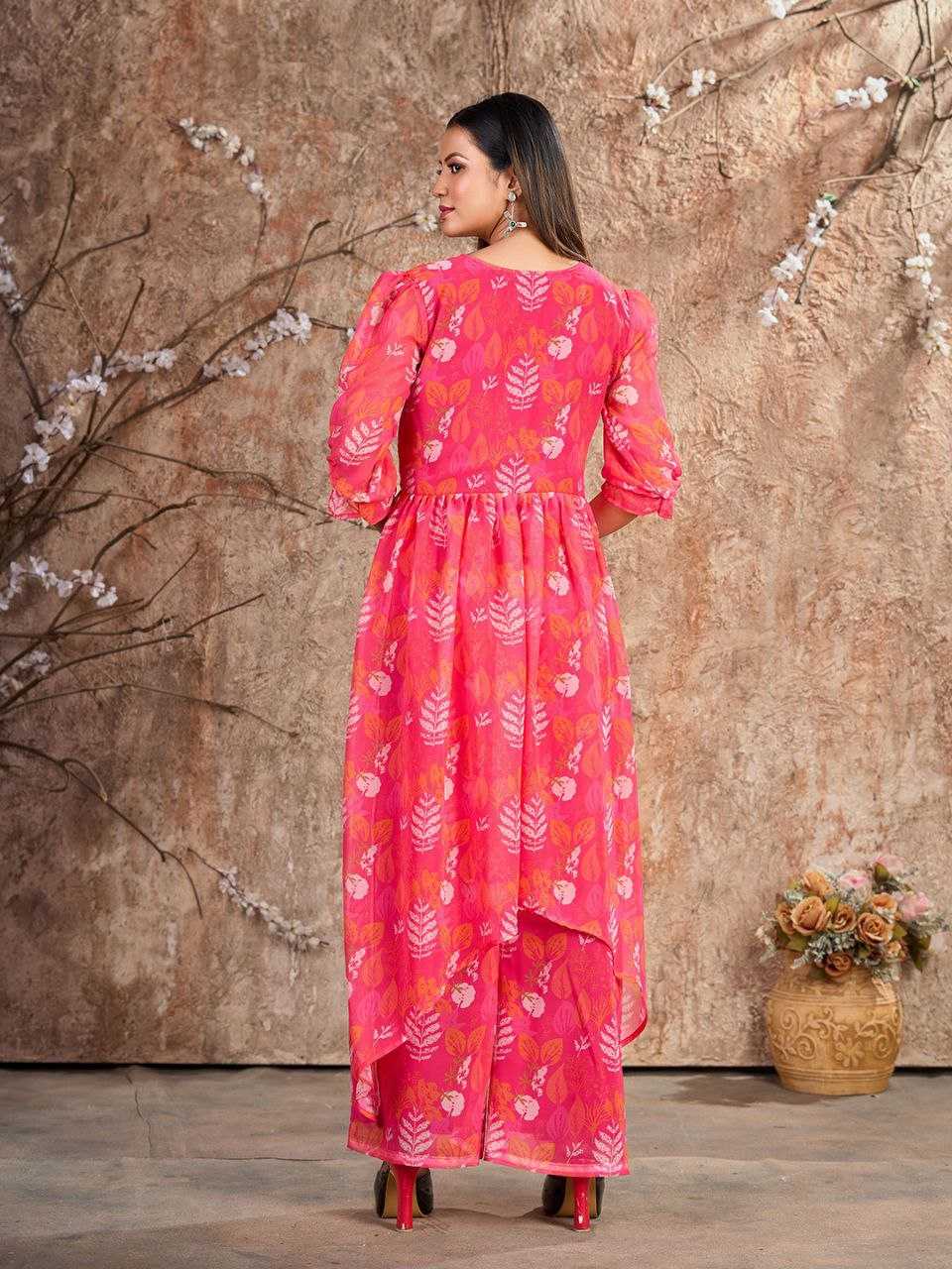 YNF FAUX GEORGETTE KESH243 1024 KURTIS WHOLESALE KURTIS WITH BOTTOM PRINTED FANCY GEORGETTE KURTIS MANUFACTURER- Kapda Export