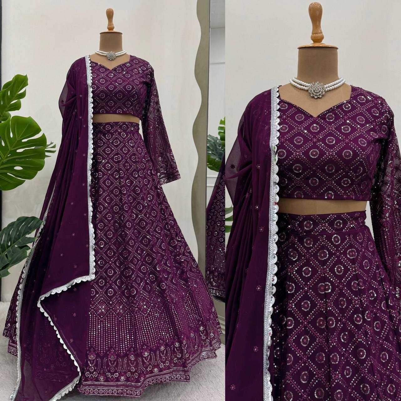 YNF FAUX GEORGETTE RIN162 312 LEHENGAS WHOLESALE GEORGETTE DESIGNER WEDDING SQUNIS LEHENGAS MANUFACTURER- Kapda Export