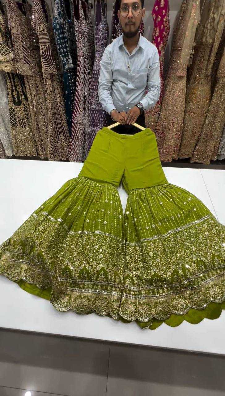 YNF FAUX GEORGETTE RIN169 5776 SUITS & DRESSES WHOLESALE GEORGETTE  SHARARA SALWAR WEDDING GREEN SUITS MANUFACTURE- Kapda Export