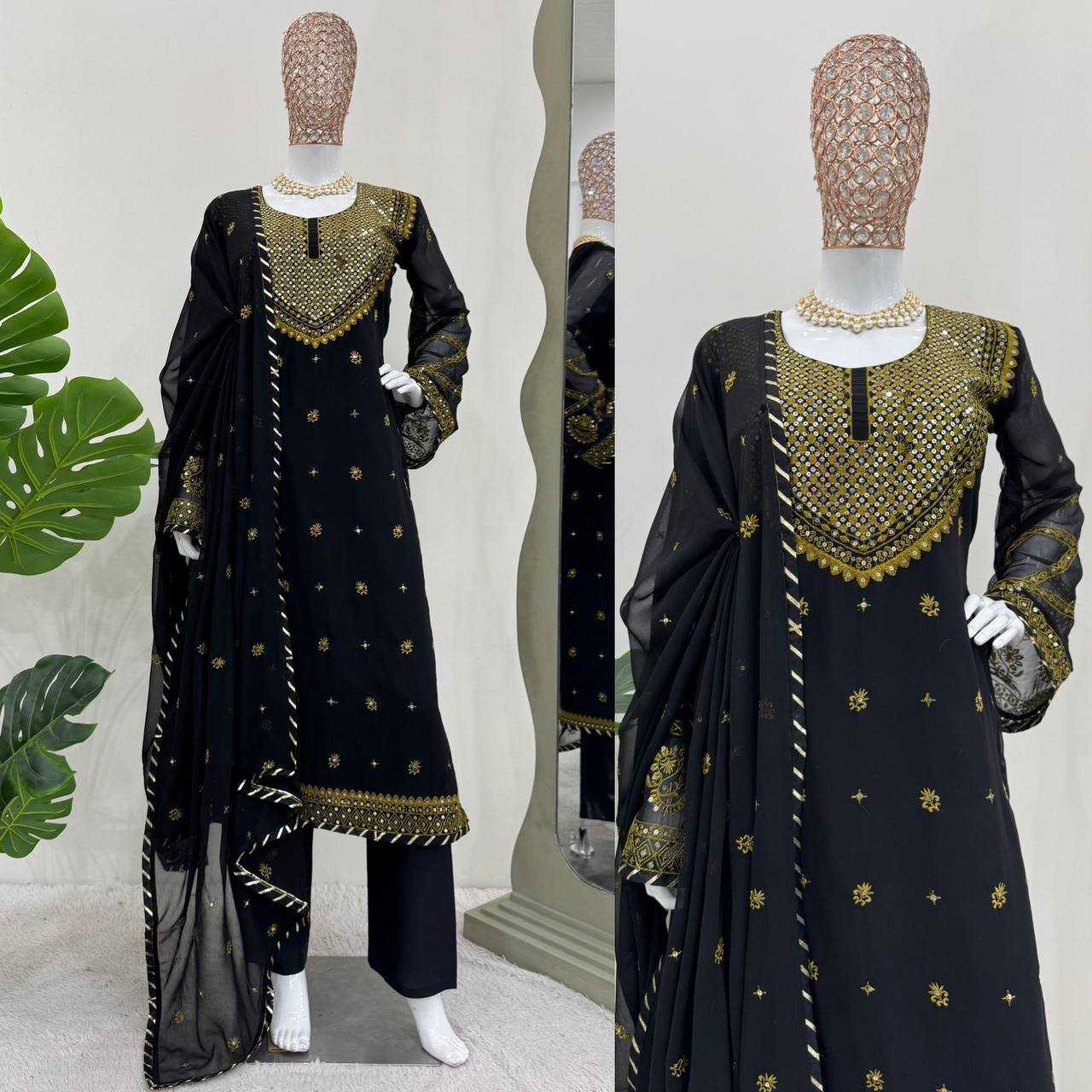 YNF FAUX GEORGETTE RIN169 5786 SUITS & DRESSES WHOLESALE PAKISTANI BLACK SALWAR GEORGETTE EID COLLECTIONS SUITS MANUFACTURE- Kapda Export