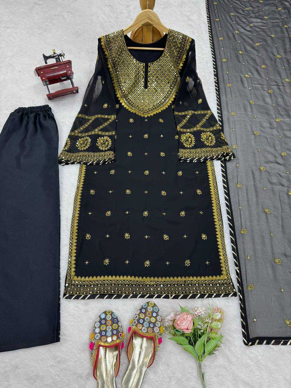 YNF FAUX GEORGETTE RIN169 5786 SUITS & DRESSES WHOLESALE PAKISTANI BLACK SALWAR GEORGETTE EID COLLECTIONS SUITS MANUFACTURE- Kapda Export