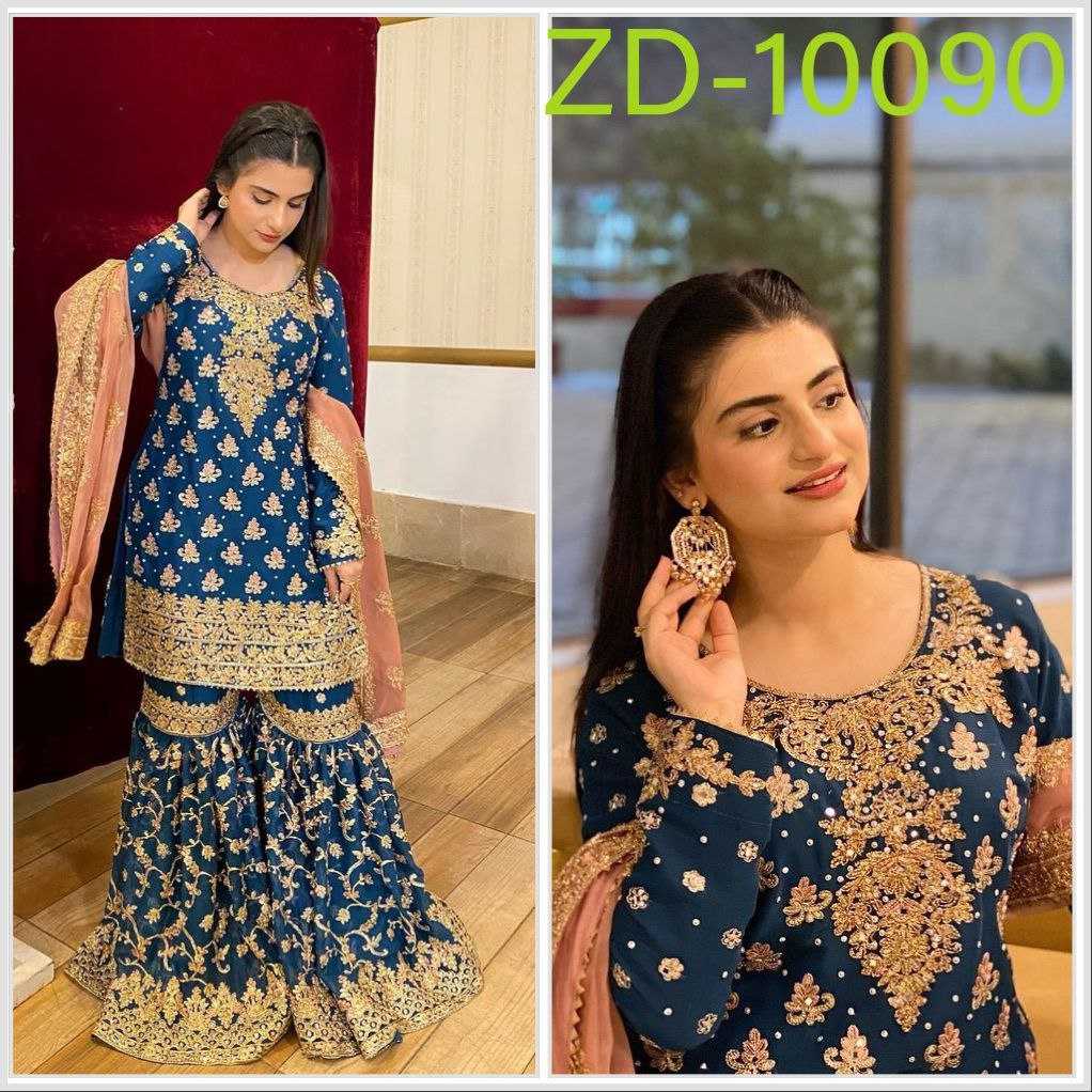 YNF FAUX GEORGETTEKESH158 100905 SUITS & DRESSES WHOLESALE SHARARA SALWAR EMBROIDERED GEORGETTE LADIES PAKISTANI WEDDING SUITS MANUFACTURER- Kapda Export