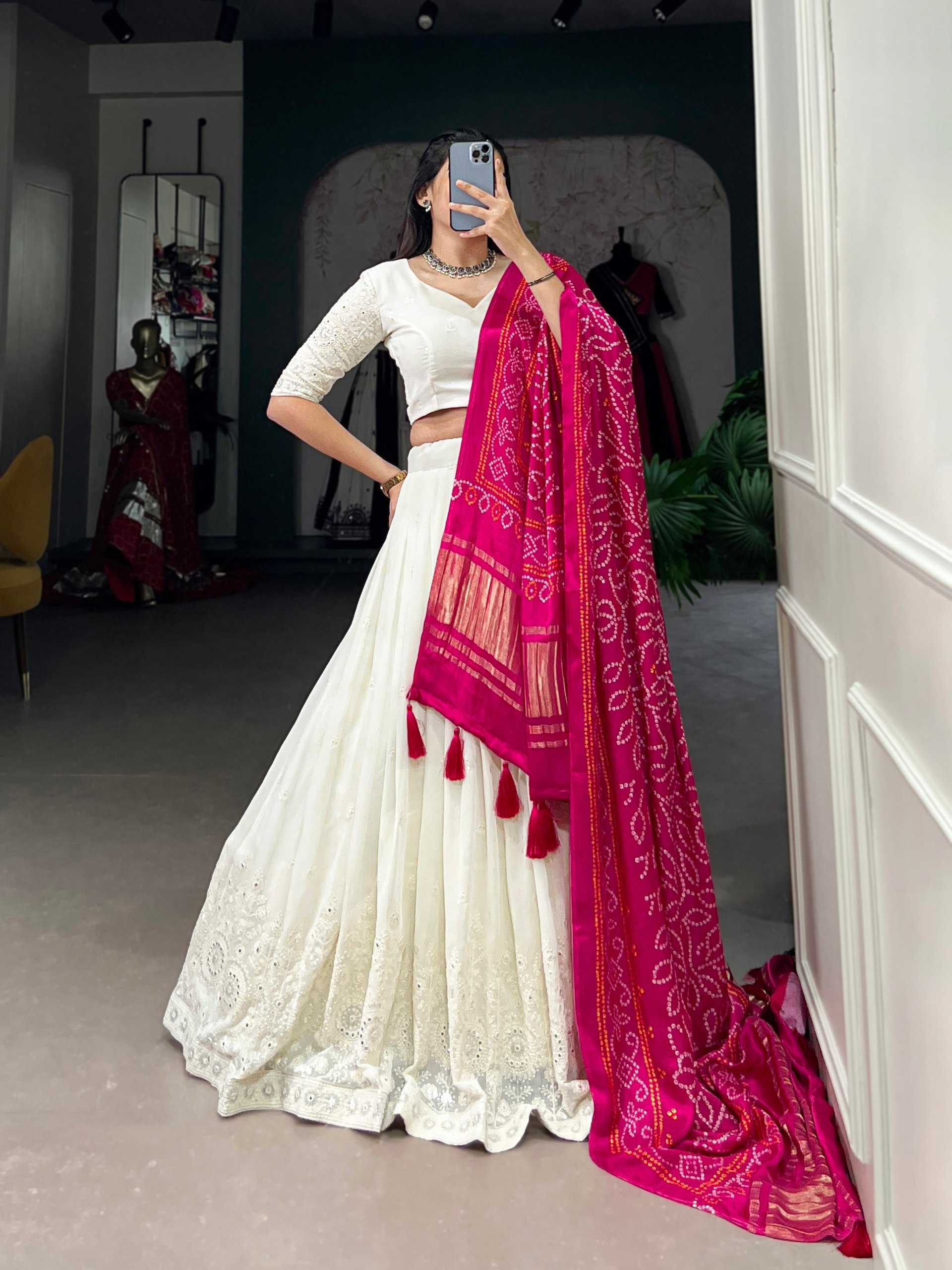 YNF GEORGETTE KESH134 1501 LEHENGAS WHOLESALE GEORGETTE WEDDING WHITE LEHENGA WITH DUPTTA WEDDING LEHENGAS MANUFACTURER- Kapda Export