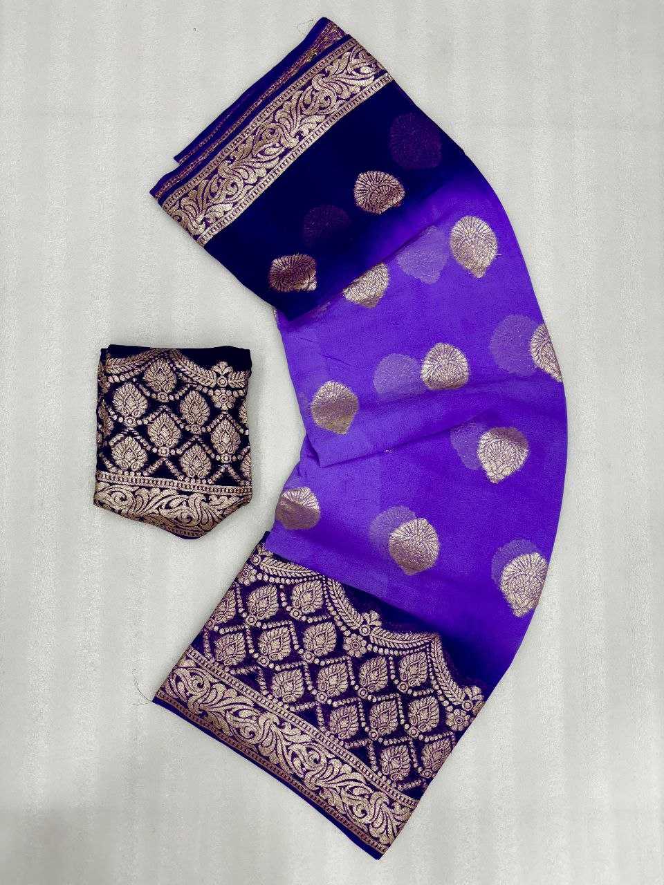 YNF GEORGETTE KESH213 RIN05 SAREES WHOLESALE GEORGETTE PURPLE VISCOSE ZARI SAREES MANUFACTURER- Kapda Export