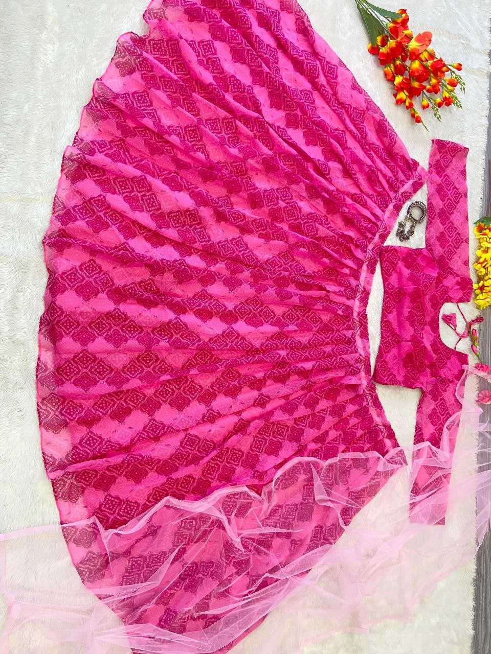 YNF GEORGETTE RIN121 1005 LEHENGAS WHOLESALE WEDDING PRINTED GEORGETTE PINK LEHENGAS MANUFACTURER- Kapda Export