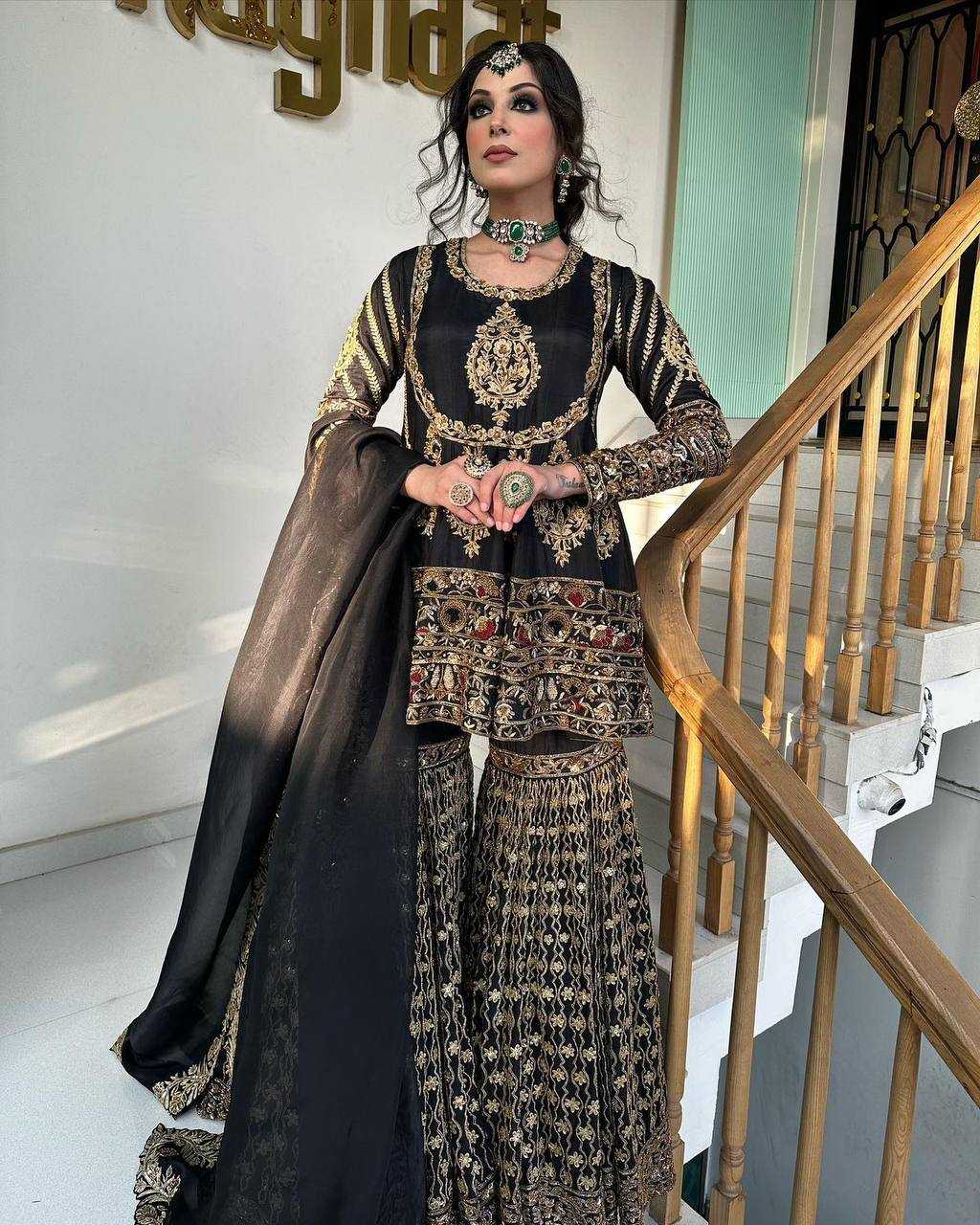 YNF GEORGETTE RIN169 5787 SUITS & DRESSES SHARARA SALWAR GEORGETTE PAKISTANI WEDDING LADIES SUITS MANUFACTUR- Kapda Export