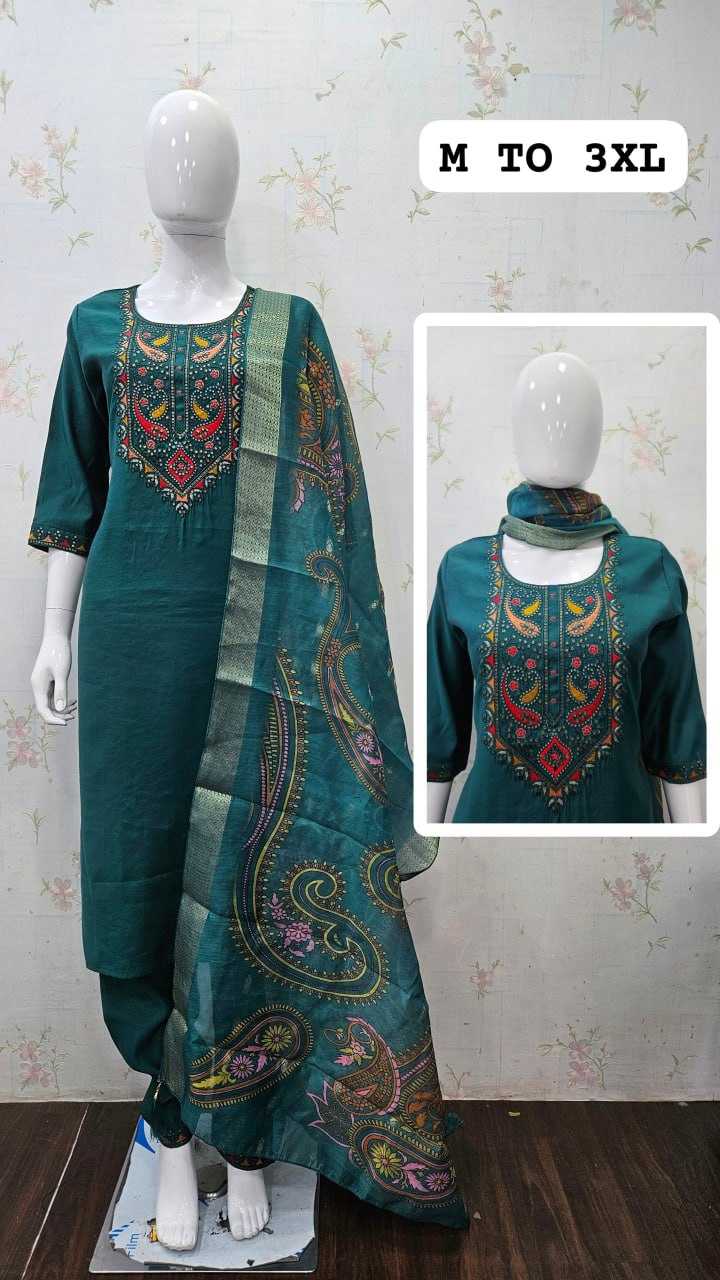 YNF HEAVY ROMAN SILK KESH258 VDA36UITS & DRESSES WHOLESALE EMBROIDEREY WEDDING LADIES SILK SUITS MANUFACTURE- Kapda Export