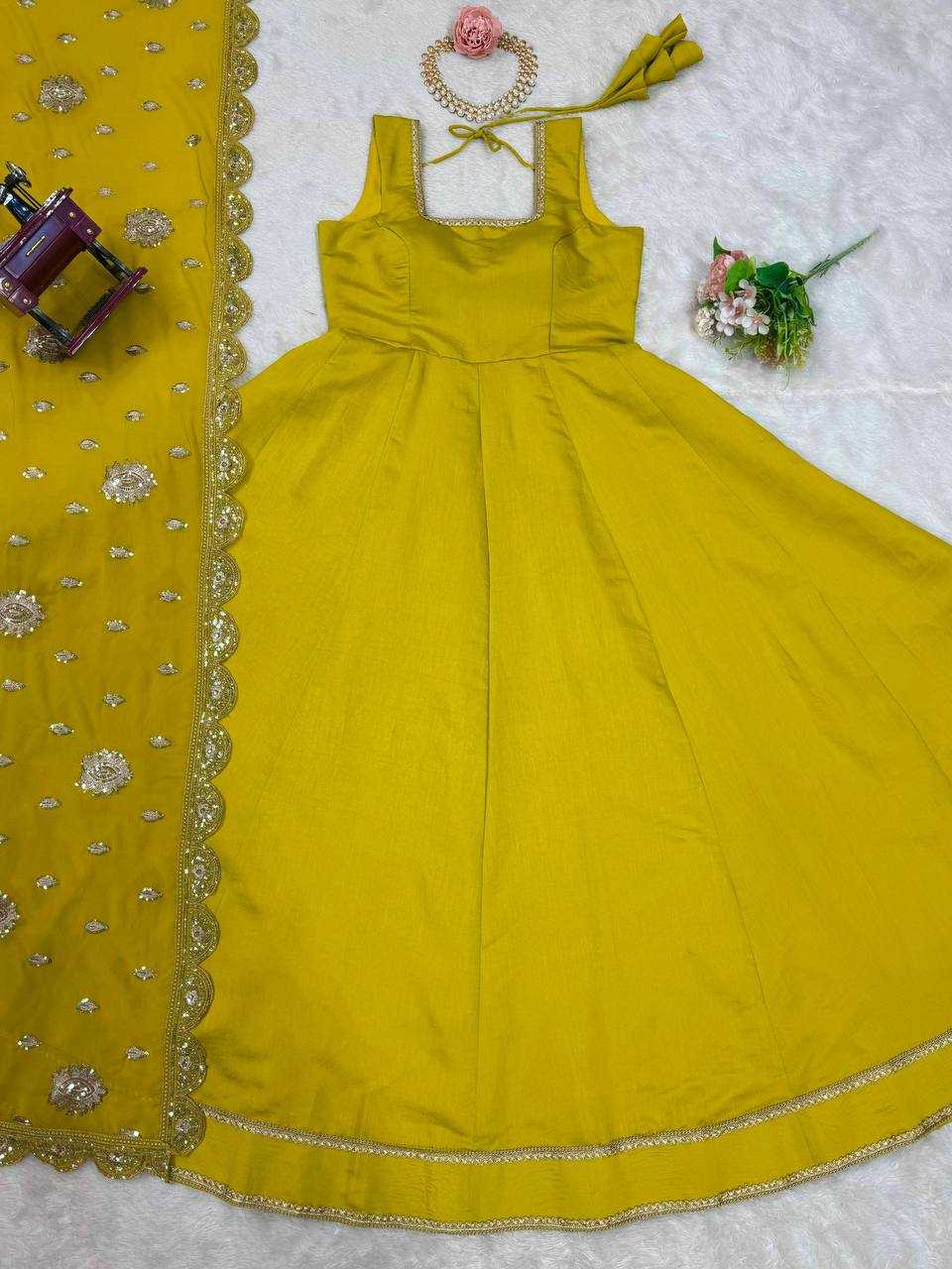 YNF HEAVY ROMAN SILK RIN133 1489 GOWNS WHOLESALE WEDDING ANARKALI SILK GOWNS MANUFACTURER- Kapda Export