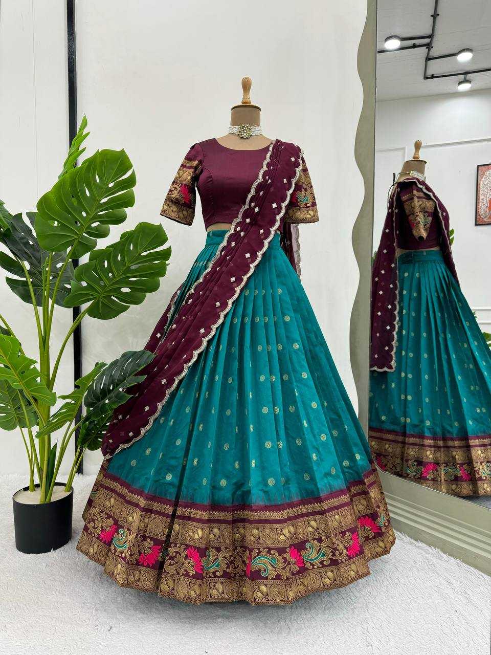 YNF JACQUARD KESH162 307 LEHENGAS WHOLESALE SILK WEDDING LEHENGA WITH DUPTTA LEHENGAS MANUFACTURE- Kapda Export