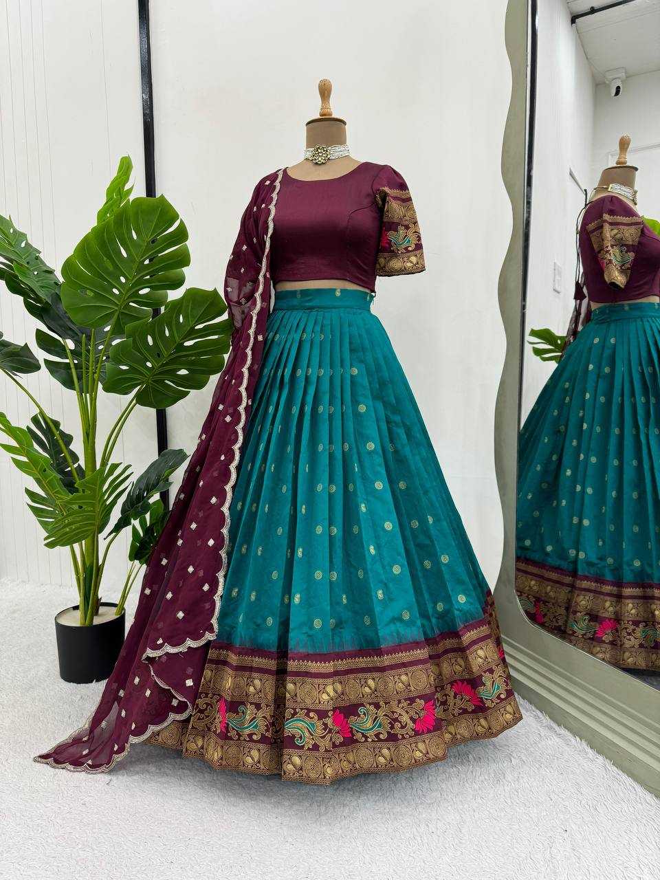 YNF JACQUARD KESH162 307 LEHENGAS WHOLESALE SILK WEDDING LEHENGA WITH DUPTTA LEHENGAS MANUFACTURE- Kapda Export