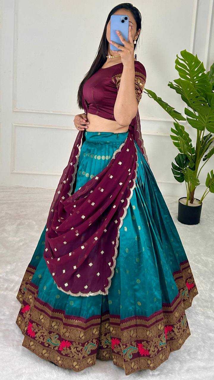 YNF JACQUARD KESH162 307 LEHENGAS WHOLESALE SILK WEDDING LEHENGA WITH DUPTTA LEHENGAS MANUFACTURE- Kapda Export