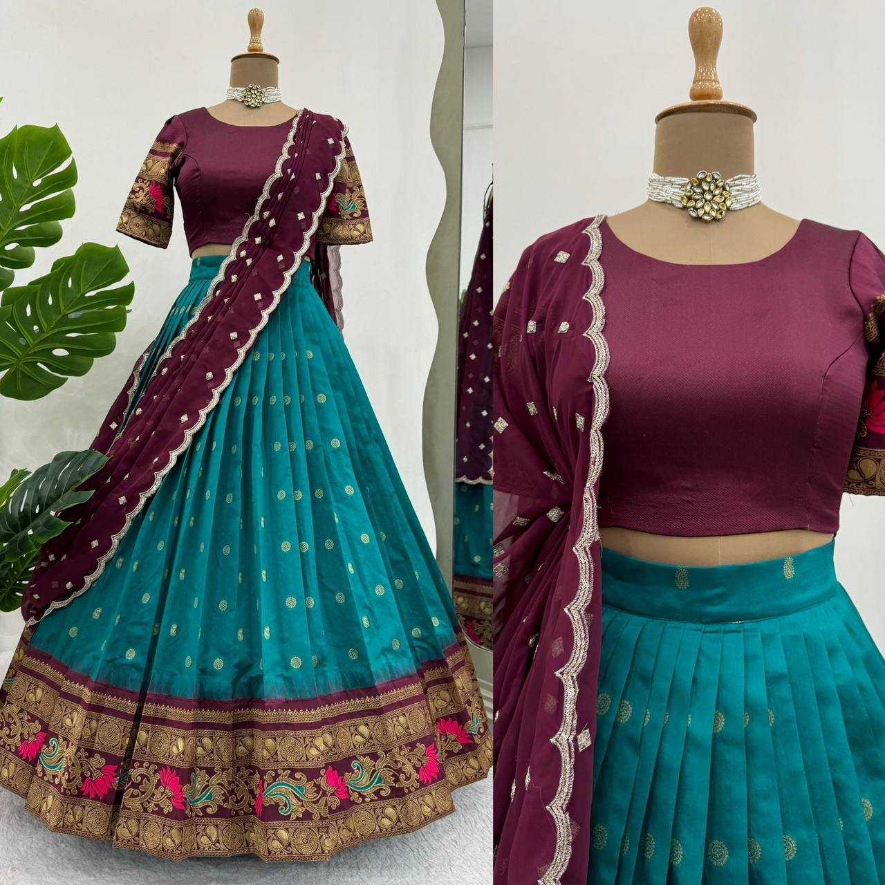 YNF JACQUARD KESH162 307 LEHENGAS WHOLESALE SILK WEDDING LEHENGA WITH DUPTTA LEHENGAS MANUFACTURE- Kapda Export