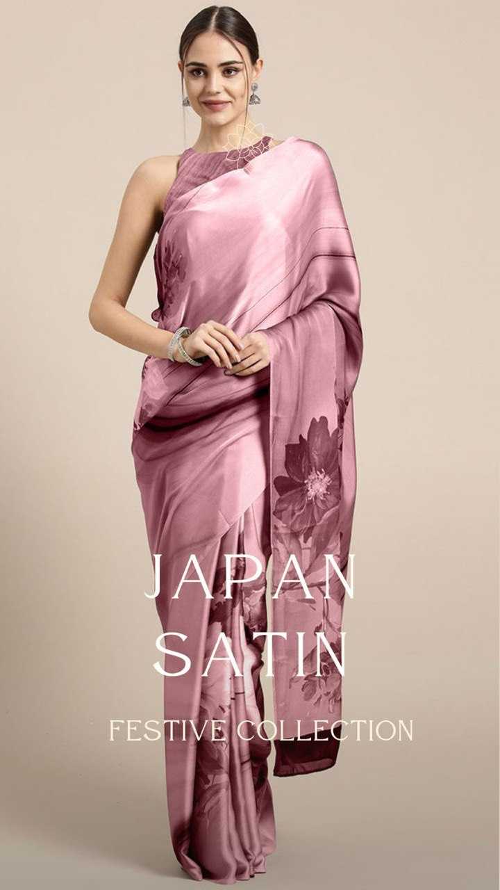 YNF JAPAN SARTIN SILK RIN119 2096 SAREES WHOLESALE SATIN SILK PRINTED SAREES MANUFACTURER- Kapda Export