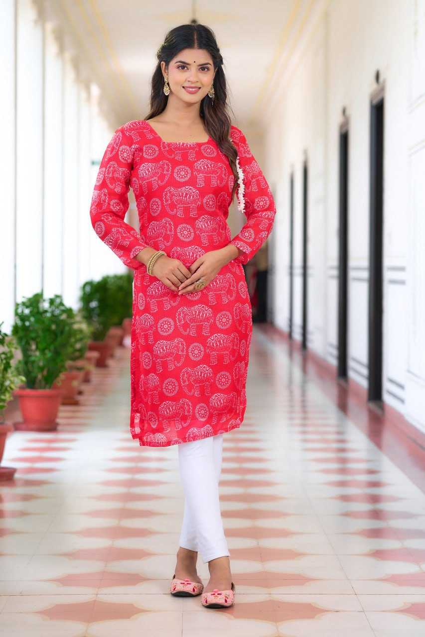 YNF KOTA CHEX KESH243 1033 KURTIS WHOLESALE CASUAL FULL SLEEVE PINK KURTIS MANUFACTURER- Kapda Export