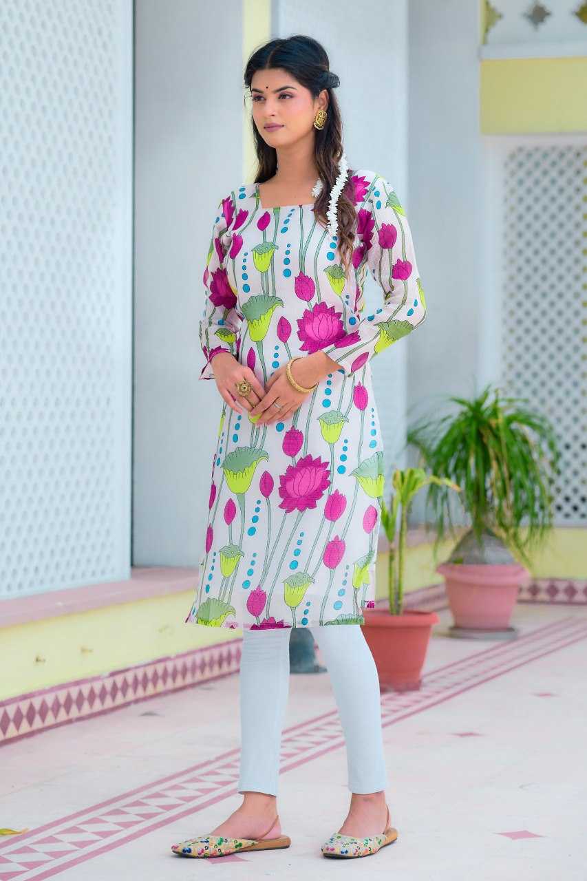 YNF KOTA CHEX KESH243 1035 KURTIS WHOLESALE FESTIVE PRINTED 3/4 SLEEVE KURTIS MANUFACTURER- Kapda Export