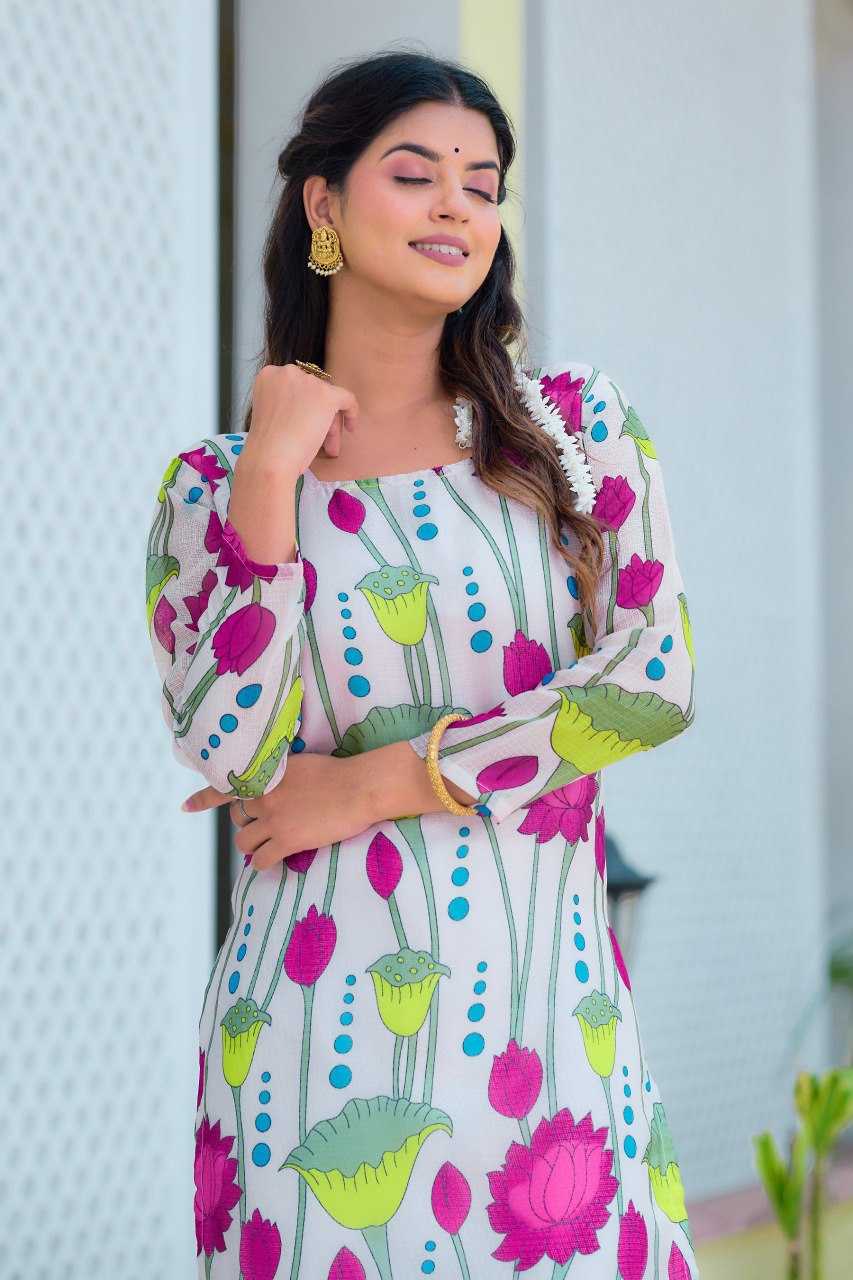 YNF KOTA CHEX KESH243 1035 KURTIS WHOLESALE FESTIVE PRINTED 3/4 SLEEVE KURTIS MANUFACTURER- Kapda Export