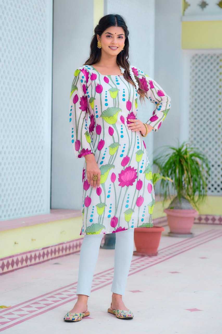 YNF KOTA CHEX KESH243 1035 KURTIS WHOLESALE FESTIVE PRINTED 3/4 SLEEVE KURTIS MANUFACTURER- Kapda Export