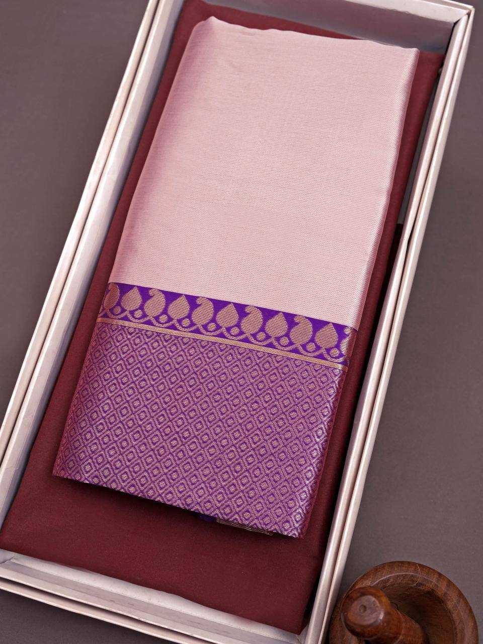 YNF LICHI SILK RIN179 775 SILK SAREES WHOLESALE BANARASI SILK ZARI BORDER SILK PURPLE SILK SAREES MANUFACTURER- Kapda Export