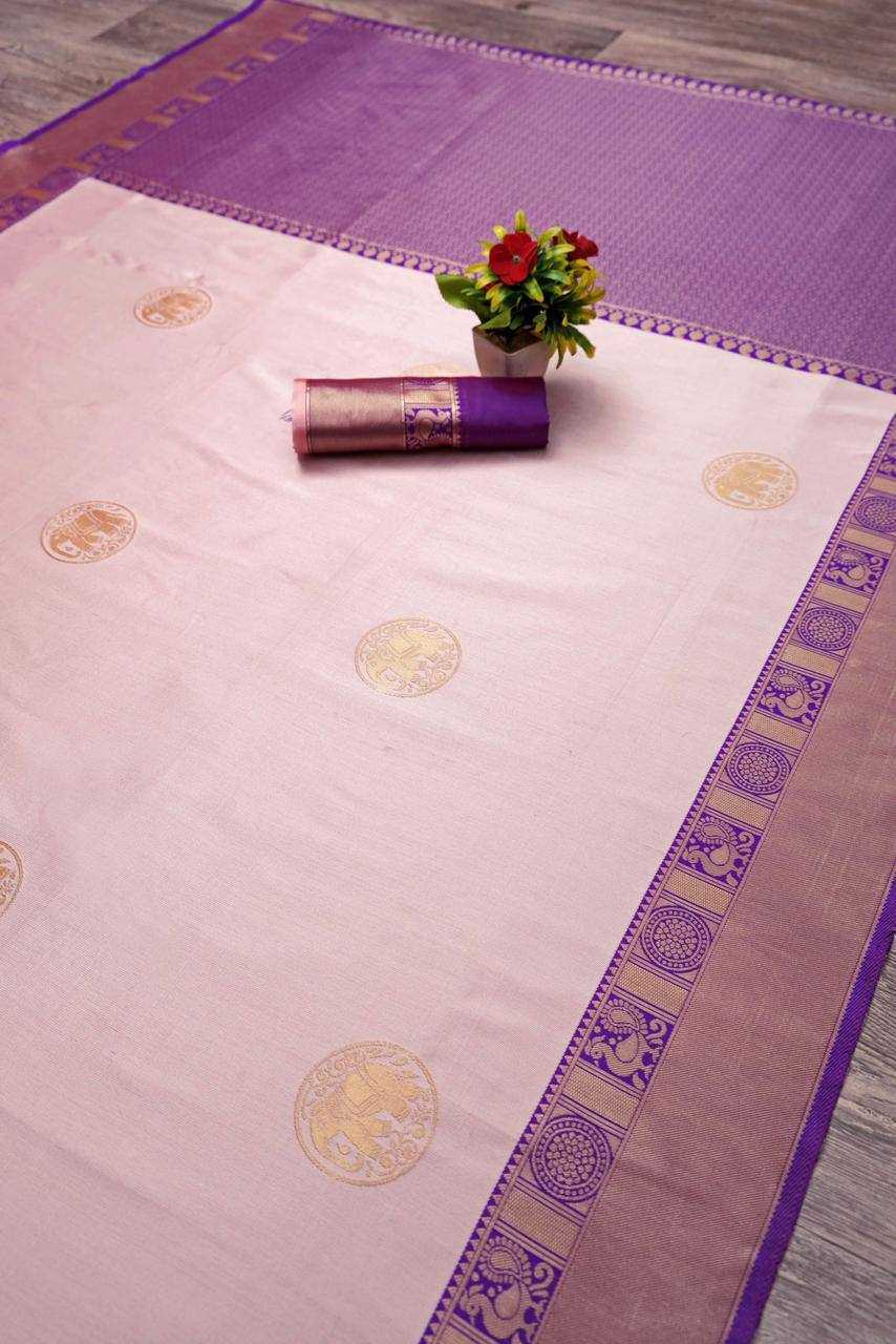 YNF LICHI SILK RIN179 775 SILK SAREES WHOLESALE BANARASI SILK ZARI BORDER SILK PURPLE SILK SAREES MANUFACTURER- Kapda Export