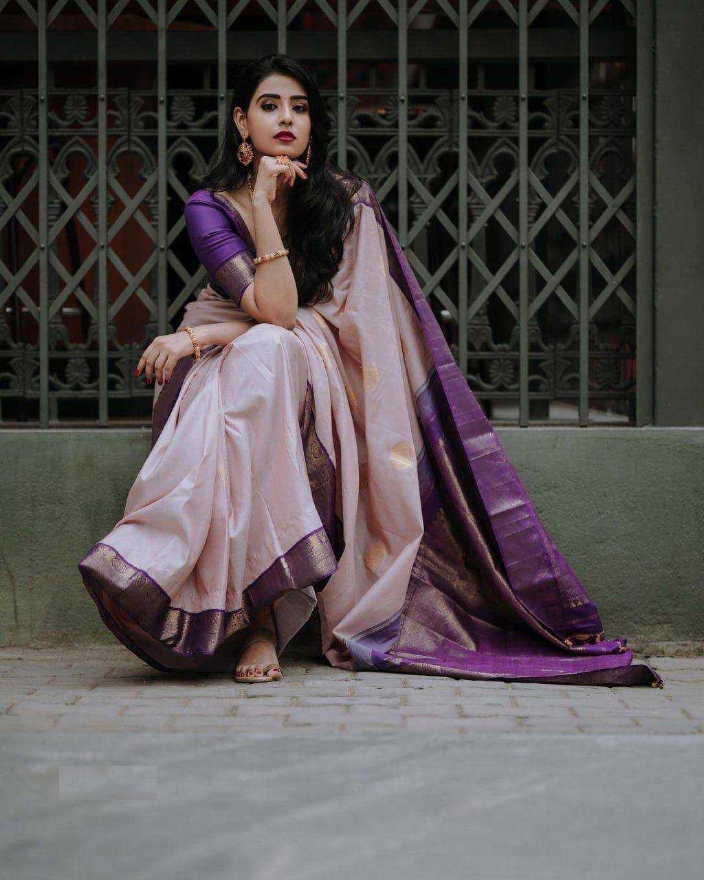 YNF LICHI SILK RIN179 775 SILK SAREES WHOLESALE BANARASI SILK ZARI BORDER SILK PURPLE SILK SAREES MANUFACTURER- Kapda Export