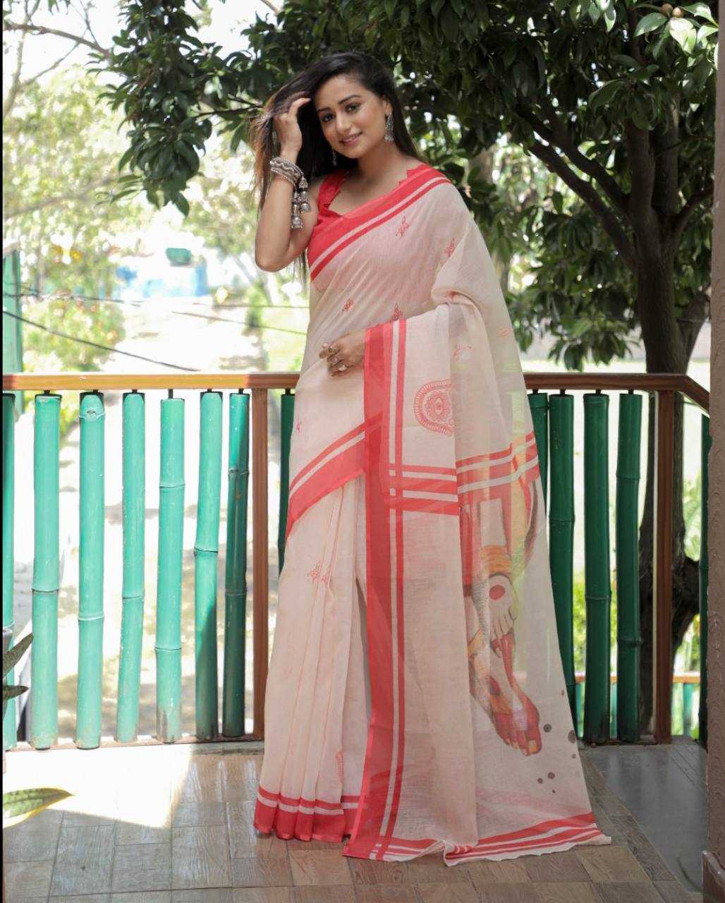 YNF LINEN KESH223 167 SAREES WHOLESALE TRADITIONAL PRINTED LINEN SAREES MANUFACTURER- Kapda Export