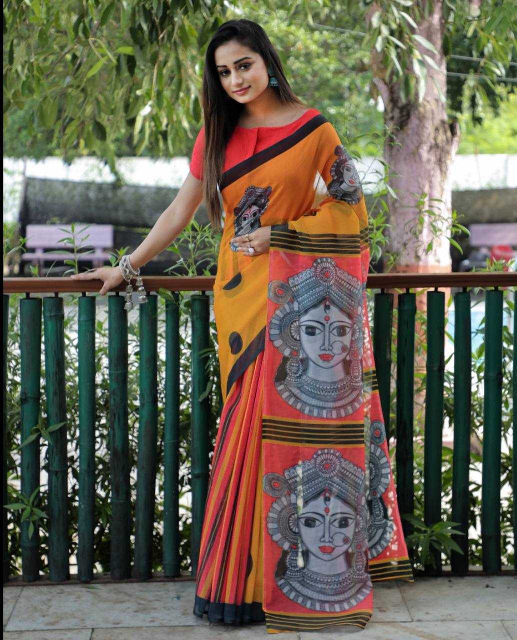 YNF LINEN KESH223 167 SAREES WHOLESALE TRADITIONAL PRINTED LINEN SAREES MANUFACTURER- Kapda Export