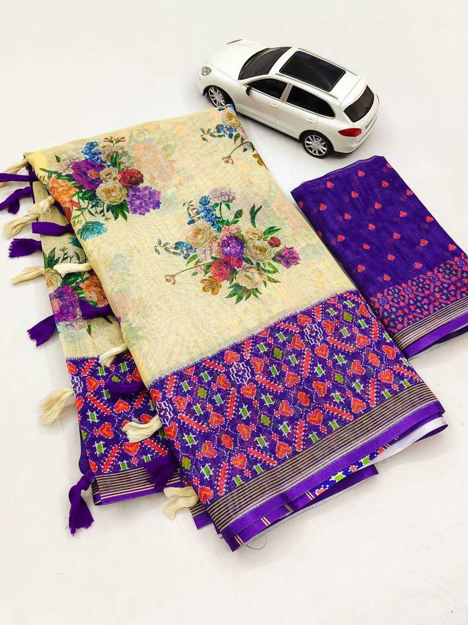 YNF LINEN KESH223 258 SAREES WHOLESALE OFFICE WEAR COTTON PRINTED LINEN SAREES MANUFACTURER- Kapda Export