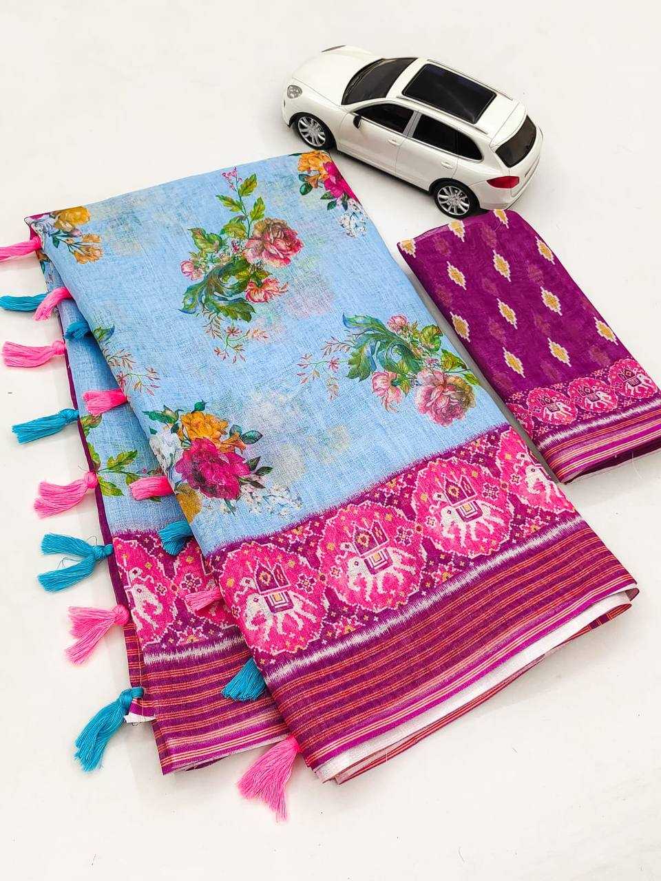 YNF LINEN KESH223 258 SAREES WHOLESALE OFFICE WEAR COTTON PRINTED LINEN SAREES MANUFACTURER- Kapda Export