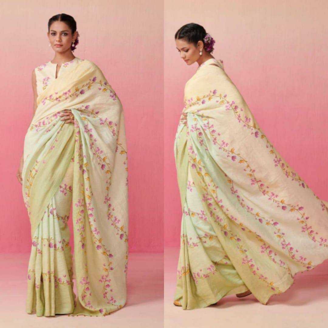 YNF LINEN KESH223 275 SAREES WHOLESALE PRINTED COTTON LINEN OFFICE WEAR SAREES MANUFACTURER- Kapda Export