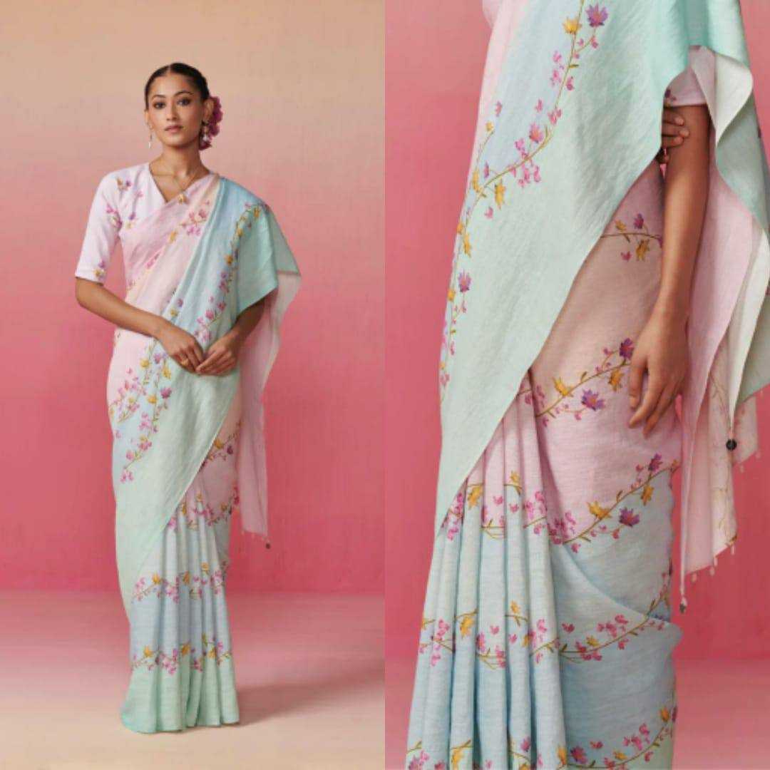 YNF LINEN KESH223 275 SAREES WHOLESALE PRINTED COTTON LINEN OFFICE WEAR SAREES MANUFACTURER- Kapda Export